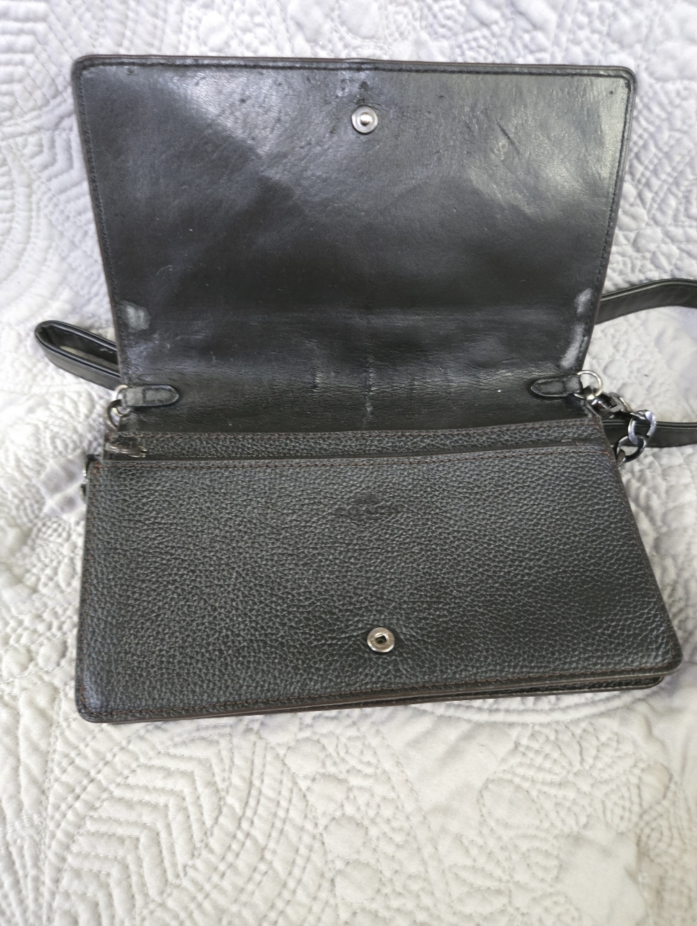 Coach Black Floral Patchwork Crossbody with Metallic Accents - Picture 4 of 6